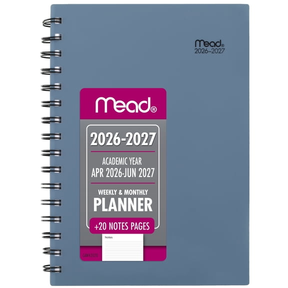 Mead Basic Academic 2026-2027 Weekly Monthly Planner Composure Blue Small 5 12 x