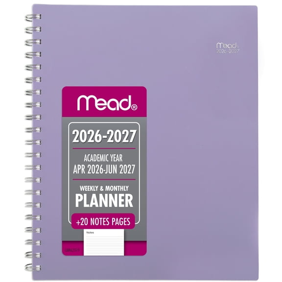 Mead Basic Academic 2026-2027 Weekly Monthly Planner Lilac Large 8 12 x 11 -