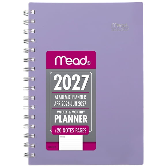Mead Basic Academic 2026-2027 Weekly Monthly Planner Lilac Small 5 12 x 8 12 -