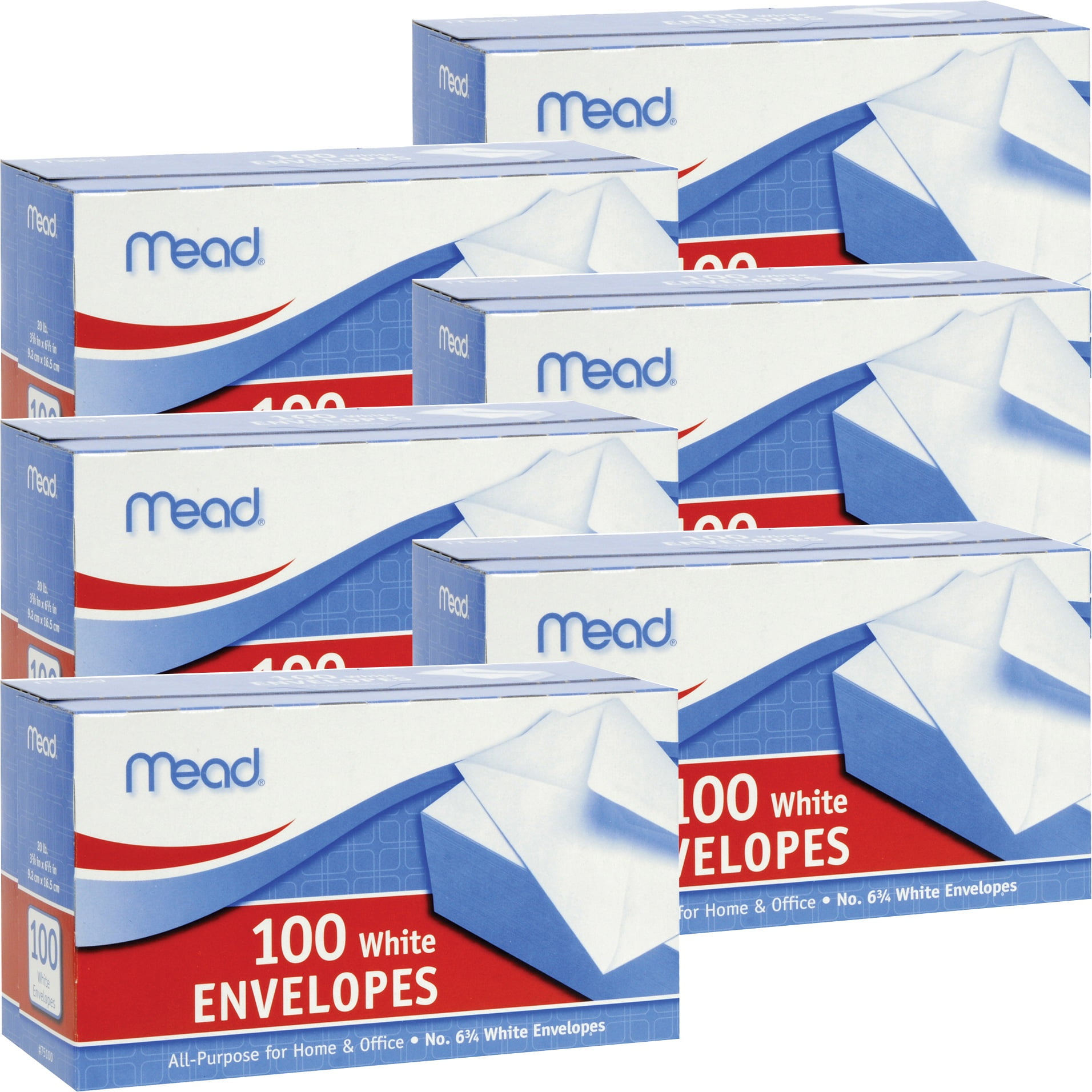Mead Boxed Envelopes 3.625"X6.5" Regular 6 100 CountMultipack Of 6