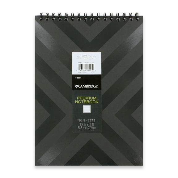 Mead Cambridge Premium Steno Notebook, 8 1/2 in x 11 in, 96 Sheets (43205)