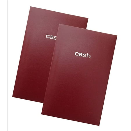 Mead Cash Book, 7-15/16 x 5-1/8 inches, 144 Pages Hardbound Red Cover (64582) - Set of 2 Books