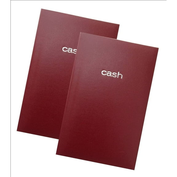 Mead Cash Book, 7-15/16 x 5-1/8 inches, 144 Pages Hardbound Red Cover (64582) - Set of 2 Books