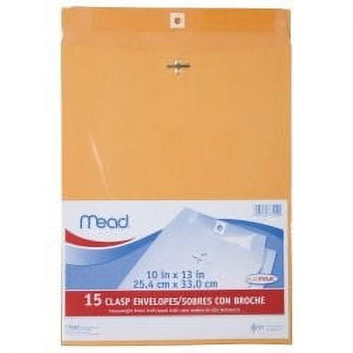 Mead Clasp Envelopes, 10 x 13", 15 Count