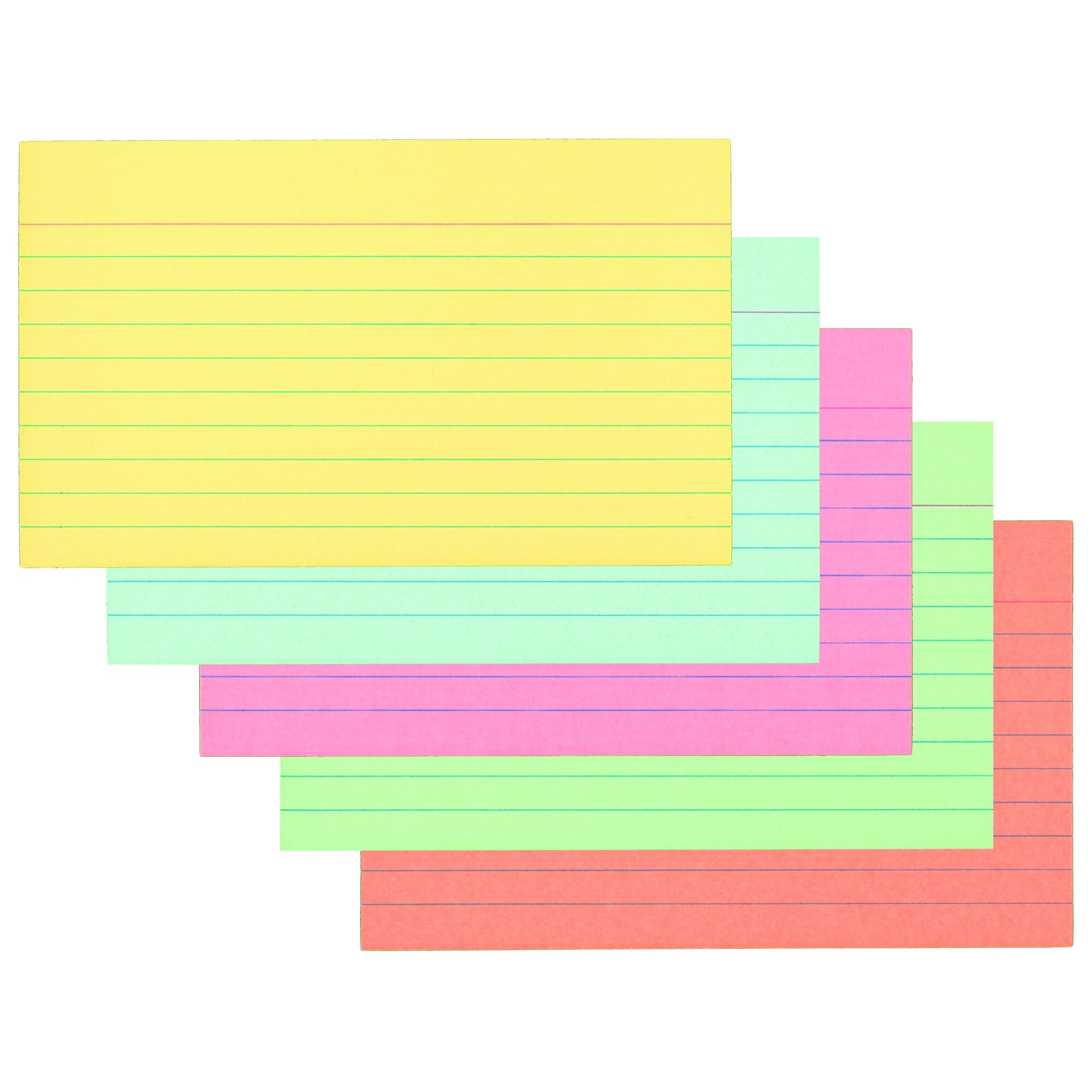 Mead Color Ruled Index Cards with Tray, 3" x 5"