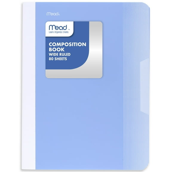 Mead Composition Book, College Ruled, 80 Sheets, 7.5" x 9.75", Pastel Blue