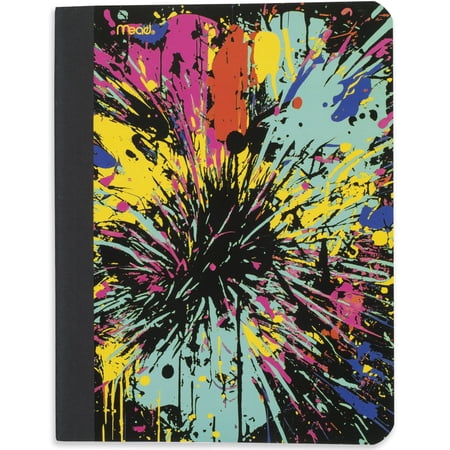 Mead Street Splatter Composition Book, College Ruled, 80 Sheets, 7.5" x 9.75", Firework Burst
