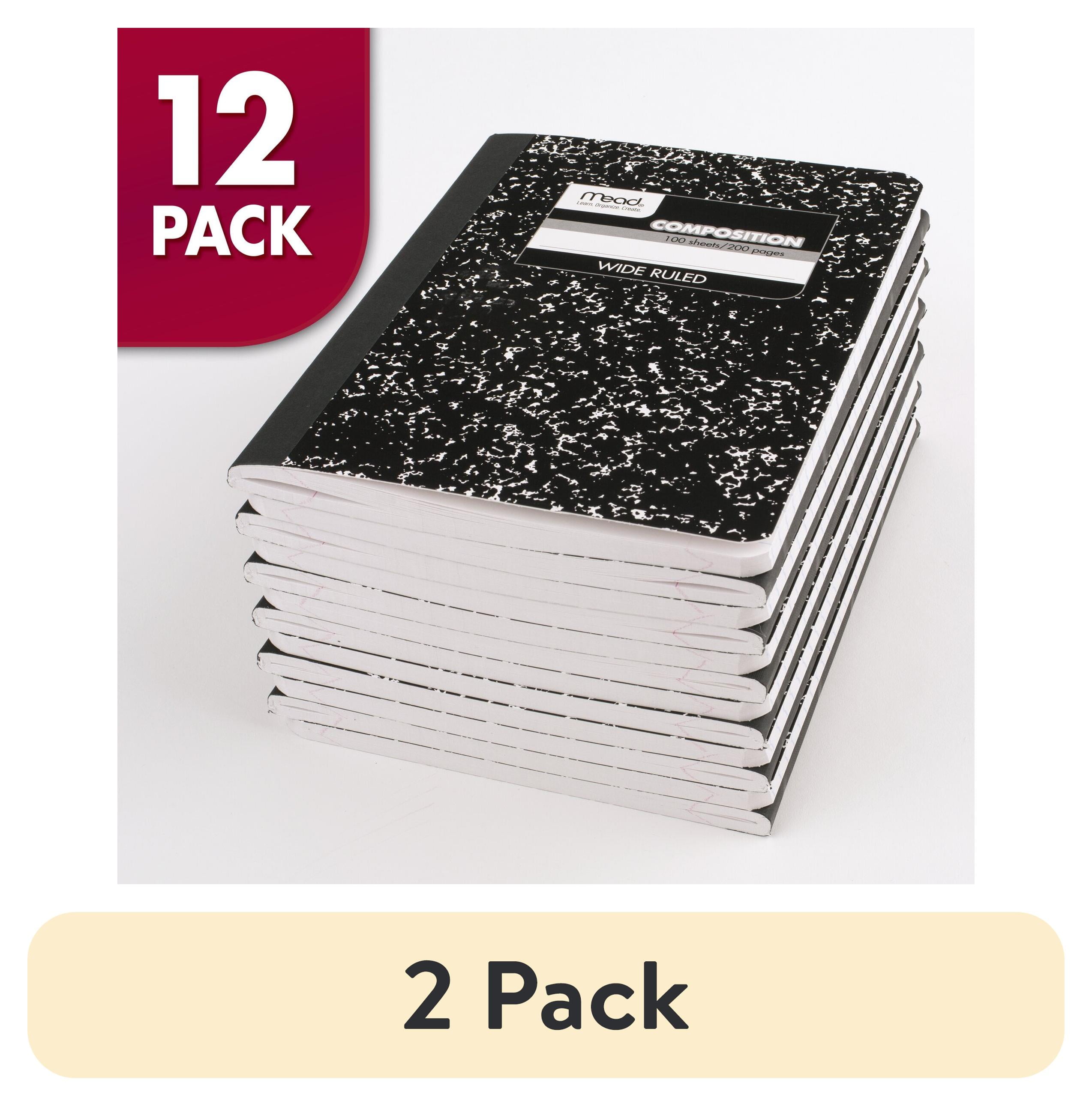 (2 pack) Mead Composition Book Wide Ruled 100 Sheets 9 34 x 7 12 Black