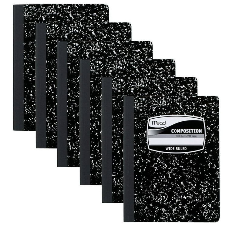Mead Composition Notebook, Wide Ruled, 100 Sheets, 6 Pack