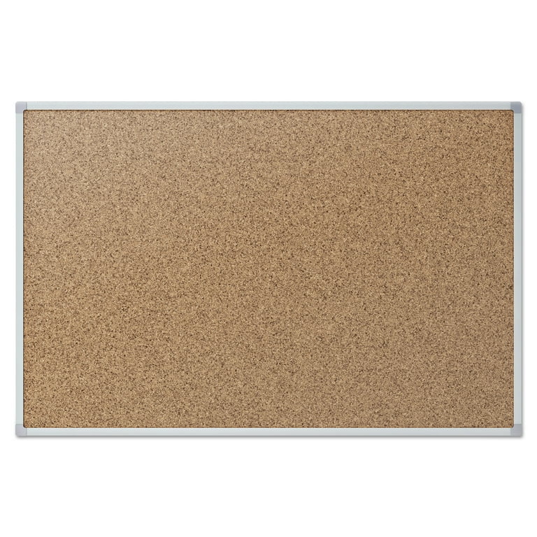 Bulletin Bar I, 48 x 1, Brown Surface, Silver Aluminum Frame Bulletin Bar I, 48 x 1, Brown Surface, Silver Aluminum Frame