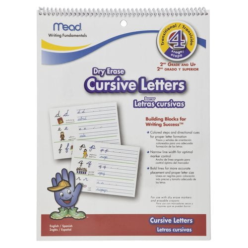 Mead Cursive Letters Dry Erase Book, Bilingual