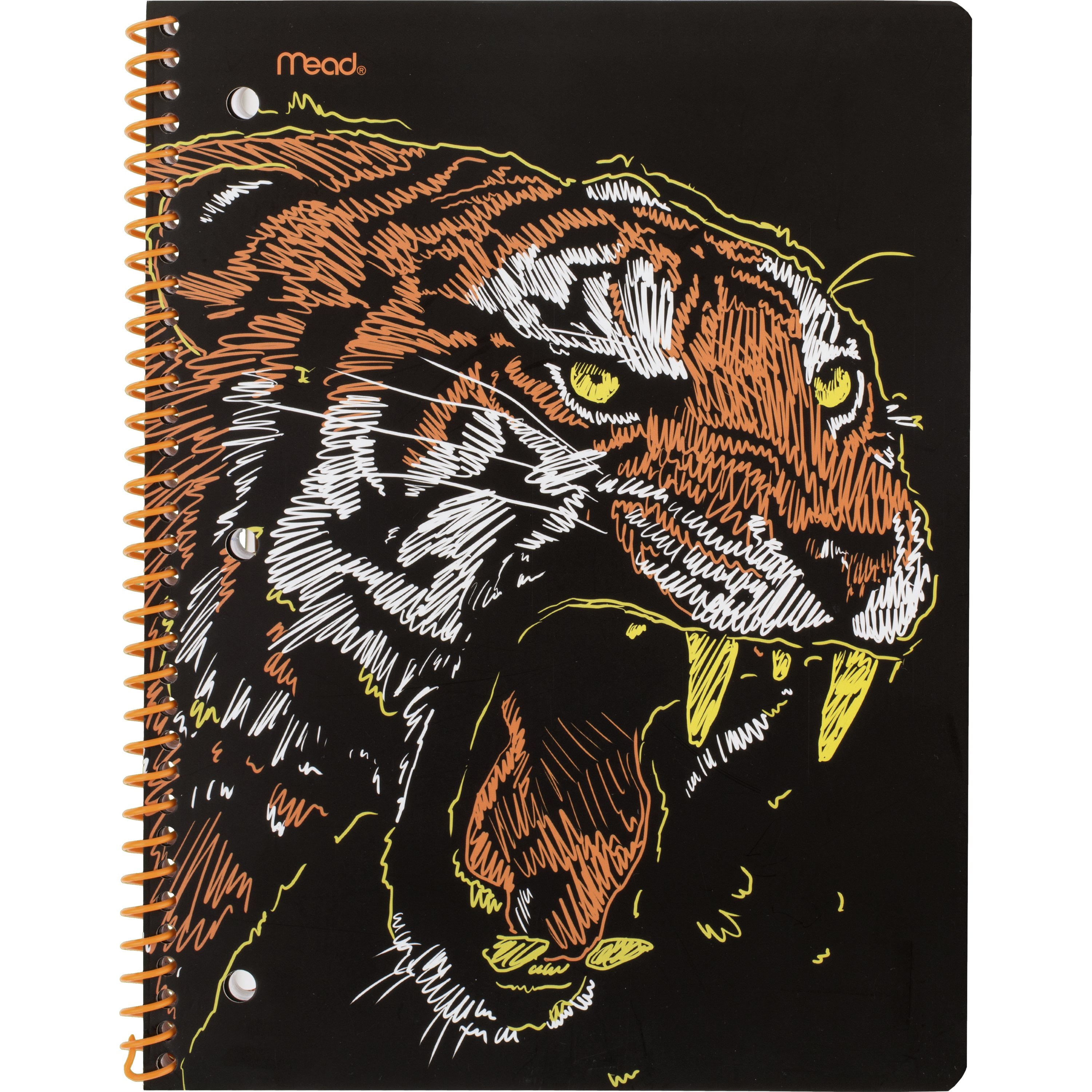 Mead Sharkasaurus 1 Subject Wide Ruled Notebook, 7.5" x 10.5", Tiger, Paper, Spiral, 80 Sheets