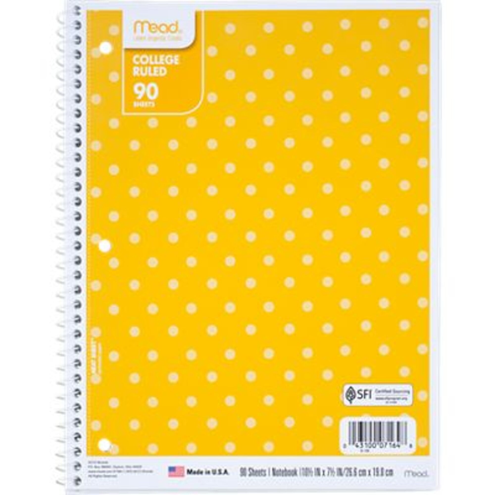 Mead Fashion Notebook, 1 Subject, College Ruled, 90 Sheets, 7 1/2