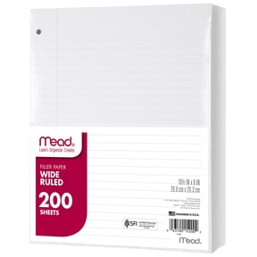 Pen+Gear 150 Sheets Wide Ruled Filler Paper, 10.5