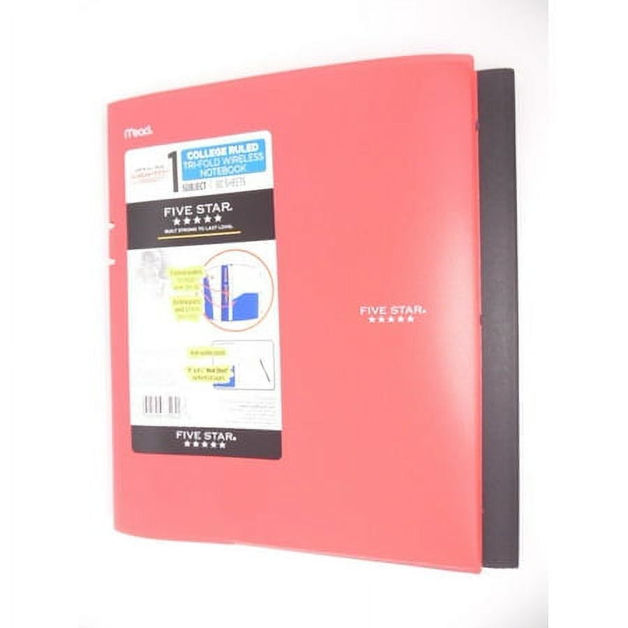 Mead Five Star 1 Subject College Ruled Tri-Fold Wireless Notebook