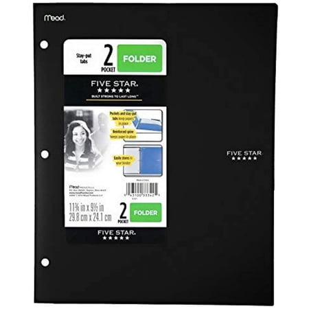 Mead Five Star 2 Pocket Folder with Stay-Put Tabs