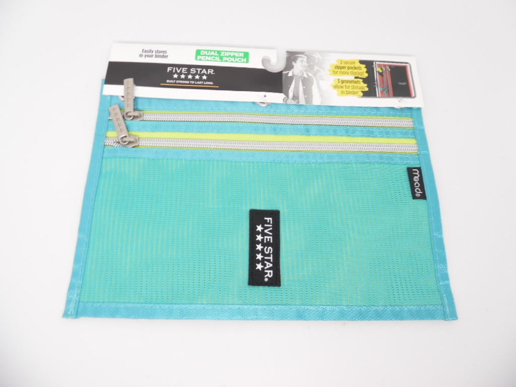Five Star Polyester Teal Stand 'n Store Pencil Pouch - Each