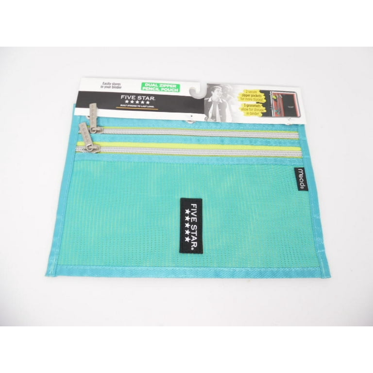 強運祈願袋! 全6種、5種 Mead Five Star Dual-Zipper Active Pencil Pouch - Teal - Walmart.com