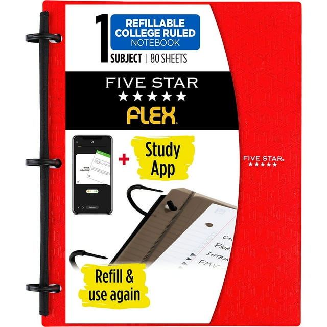 " Mead Five Star Flex 1 Subject College Ruled 08120, Color Sent is