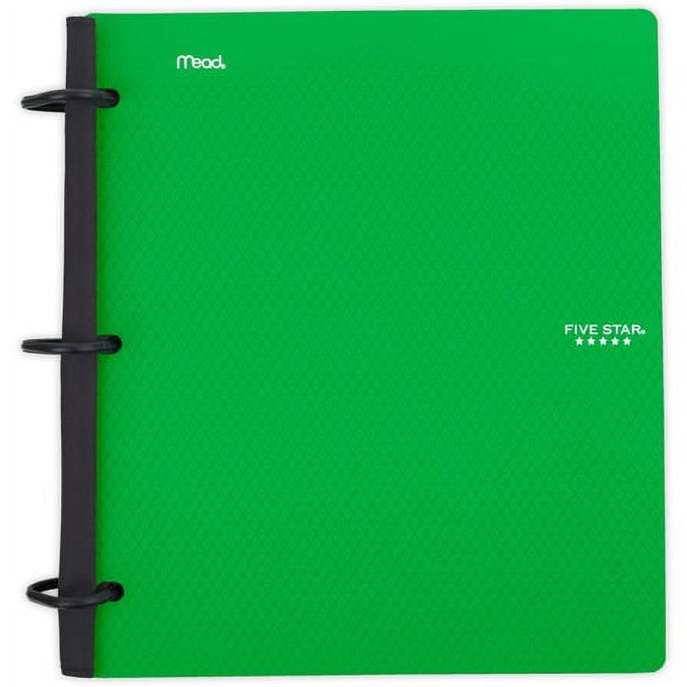 Mead Five Star Flex Hybrid NoteBinder - 1" Binder Capacity - 200 Sheet Capacity - 2 Pocket(s) - 5 Divider(s) - Plastic - Multi-colored - TechLock Ring, Durable, Foldable - 1 Eac | Bundle of 10 Each