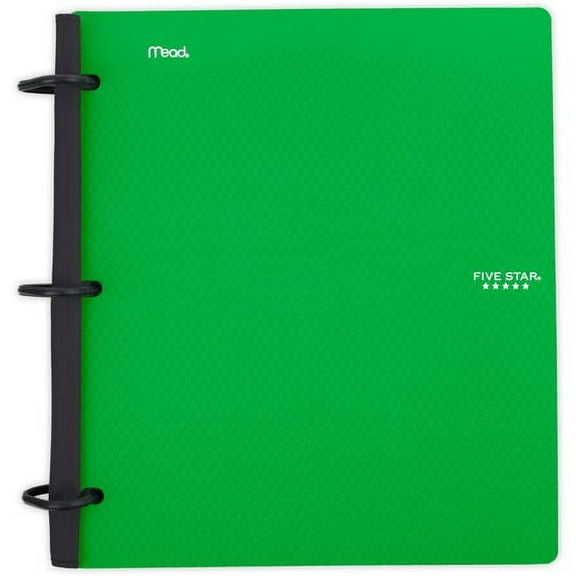 Mead Five Star Flex Hybrid NoteBinder - 1" Binder Capacity - 200 Sheet Capacity - 2 Pocket(s) - 5 Divider(s) - Plastic - Multi-colored - TechLock Ring, Durable, Foldable - 1 Eac | Bundle of 10 Each