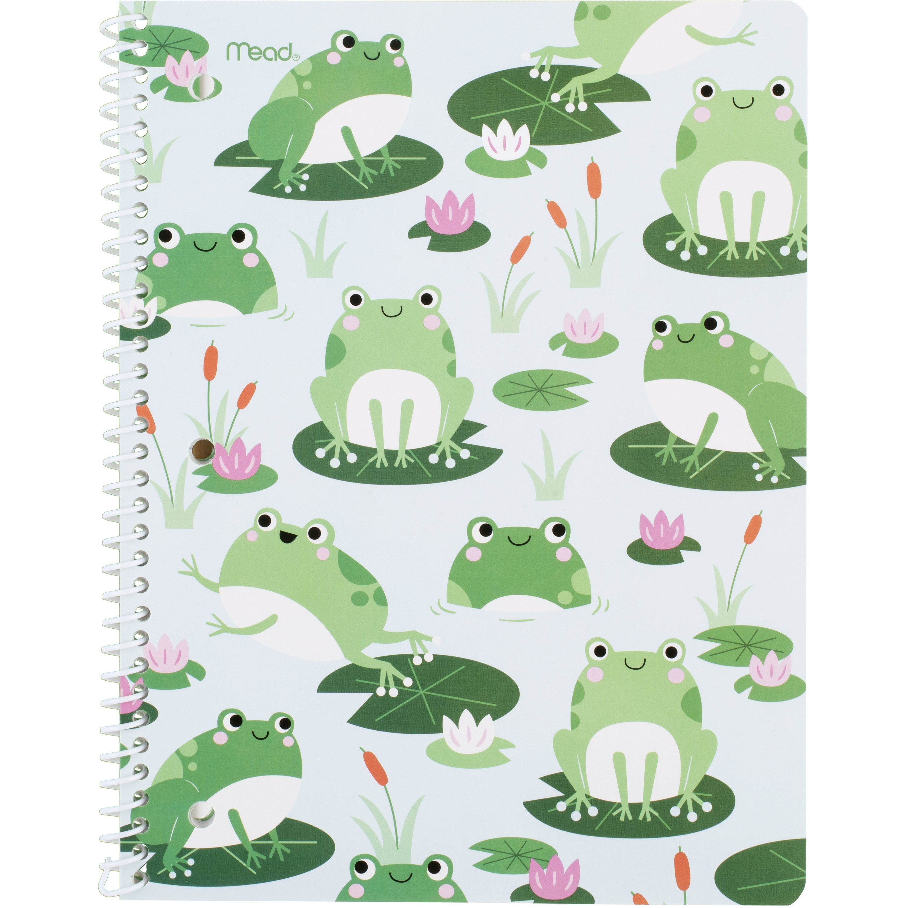 Mead Ribbit 1 Subject Wide Ruled Notebook, 7.5" x 10.5", Frogs, Paper, Spiral, 80 Sheets