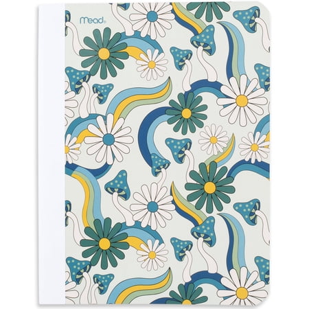 Mead Retro Icons Composition Book, College Ruled, 80 Sheets, Paper, 7.5" x 9.75", Daisy Burst