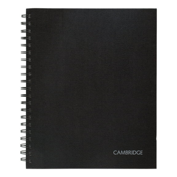 Mead Hardbound Notebook with Pocket, 1 Subject, Wide/Legal Rule, Black Cover, 11" x 8.5", 96 Sheets