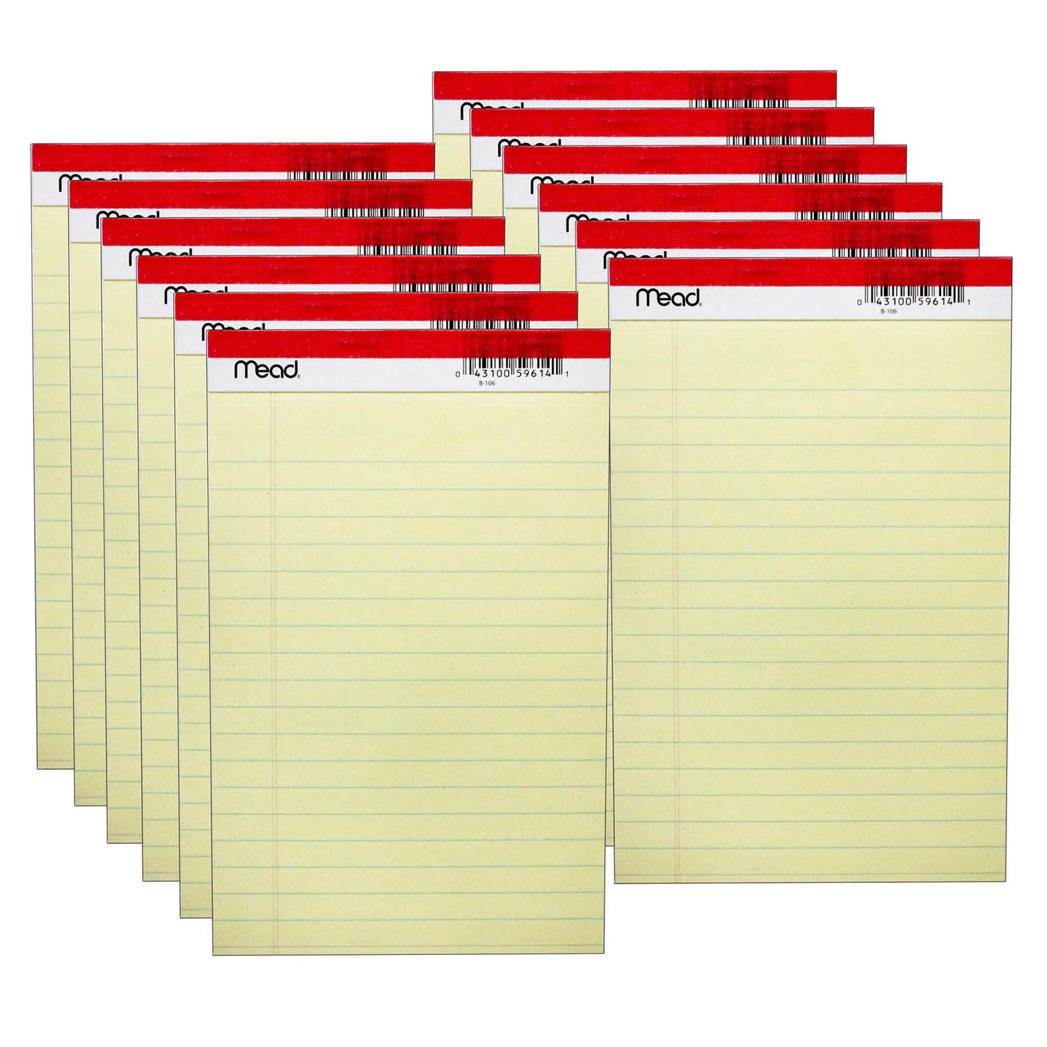 Mead Junior Legal Pad 5”x 8” (50 Sheets/Pad, 12 Pads) - Legal Note Pads, Pads of Paper