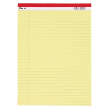 Mead Legal Pad, Perforated, Legal Ruled, Writing Notebook, 8.5in x 11in, Yellow, 50 Pages, 50 Count