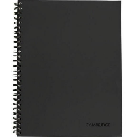 Mead Limited Meeting Notebook - 80 Pages - Wire Bound - Both Side Ruling Surface - Ruled - 7 1/4" x 9 1/2" - Black Cover - Perforated, Dual Sided - Recycled - 1 Each | Bundle of 2 Each