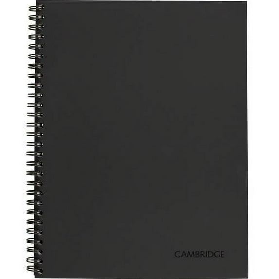 Mead Limited Meeting Notebook - 80 Pages - Wire Bound - Both Side Ruling Surface - Ruled - 7 1/4" x 9 1/2" - Black Cover - Perforated, Dual Sided - Recycled - 1 Each | Bundle of 5 Each