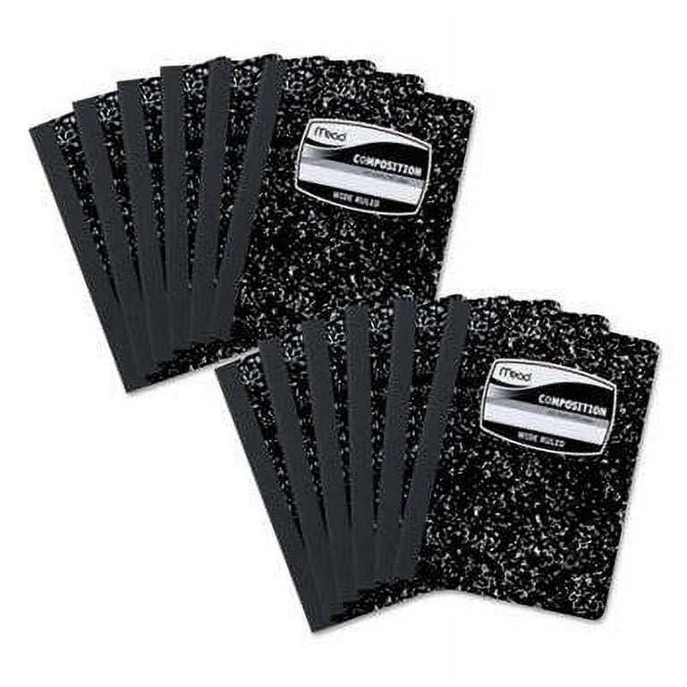 Square Deal Composition Book, 3-Subject, Wide/Legal Rule, Black Cover, (100) 9.75 x 7.5 Sheets, 12/Pack Square Deal Composition Book, 3-Subject, Wide/Legal Rule, Black Cover, (100) 9.75 x 7.5 Sheets, 12/Pack