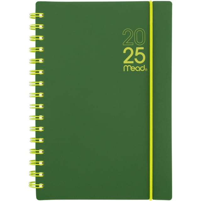 Mead Color Pop 2025 Weekly Monthly Planner, Green, 5.5" x 8.5
