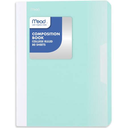 Mead Composition Book, College Ruled, 80 Sheets, Paper, 7.5" x 9.75", Pastel Green