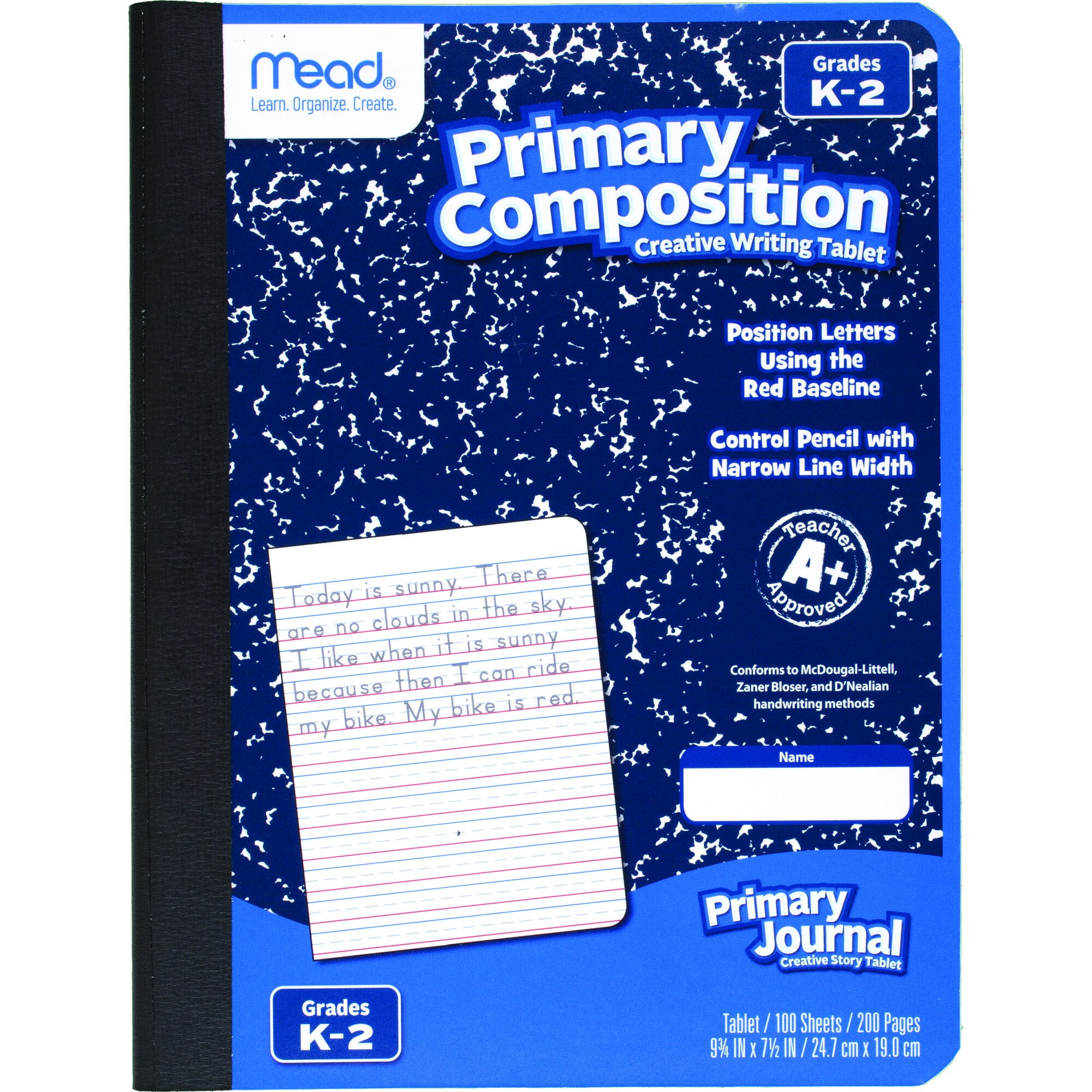Mead Primary Composition Book Ruled Grades K-2 100 Sheets 9 12 x 7 12 - Early