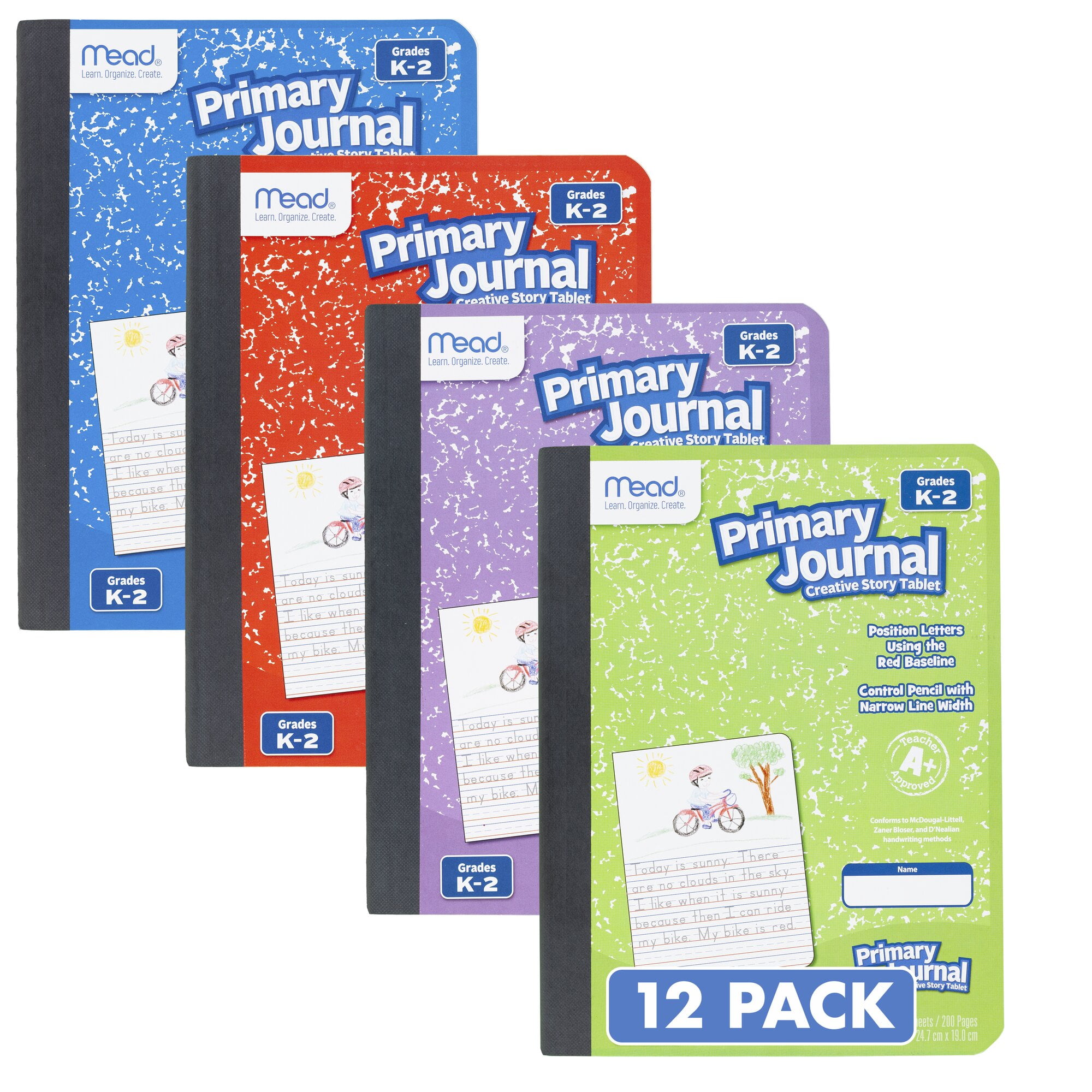 Mead Primary Journal Half Page Ruled Grades K-2 7 12 x 9 34 100 Sheets 12 Pack