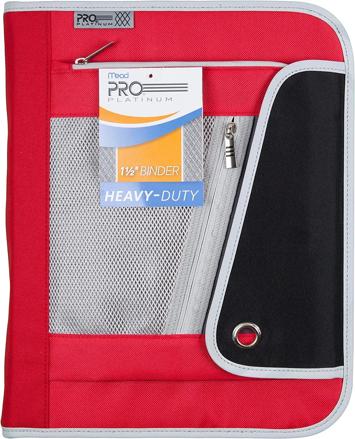 Mead Pro Platinum Zipper Binder with Expanding File, 1.5", Assorted Colors (88006)