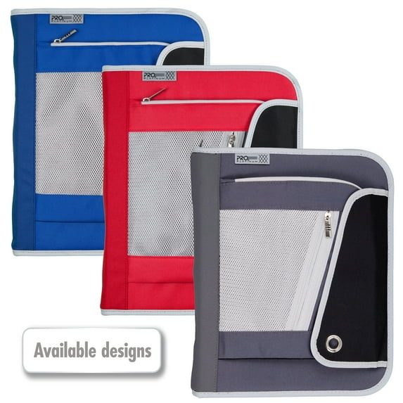 Mead Pro Platinum Zipper Binder with Expanding File, 1.5", Assorted Colors (88006)