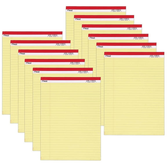 Mead Products MEA59610-12 8.5 x 11.75 in. Legal Pad Canary - 50 Count - 12 Each