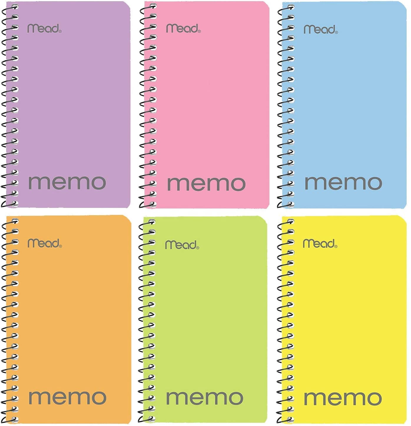 Mead Small Notebook, 24 Pack 1-Subject College Ruled, Pastel Color Spiral Bound Small Notepad