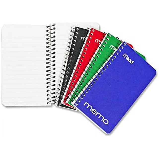 Mead Small Spiral Notebooks, Lined College Ruled Paper, Pocket Notebook