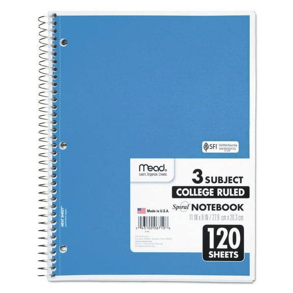Mead Spiral Bound Notebook, College Rule