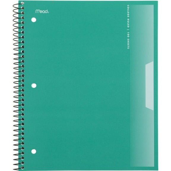 Mead Spiral Notebook, 1 Subject, College Ruled, 8 1/2" x 11", Green (820204FB-WMT)