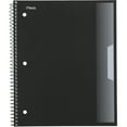thumbnail image 1 of Mead 1 Subject Wide Ruled Notebook, 8" x 10.5", Black, Poly, Spiral, 100 Sheets, 1 of 6
