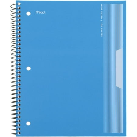 Mead Spiral Notebook, 1 Subject, Wide Ruled, 8 1/2" x 11", Blue (930031FD-WMT)