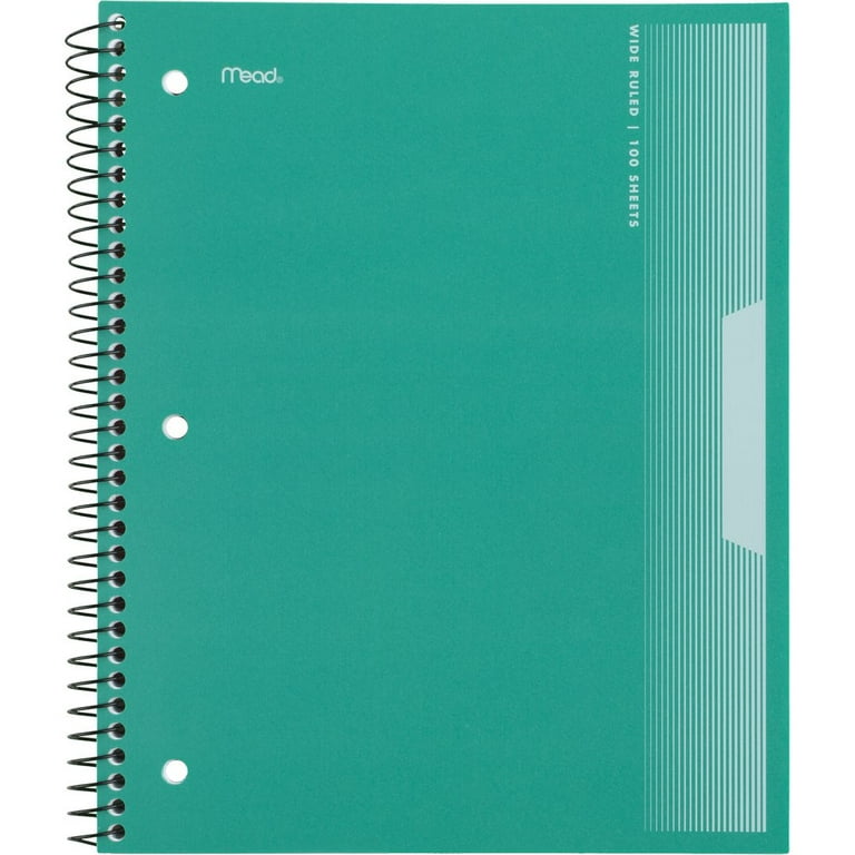 Mead Spiral Notebook, 1 Subject, Wide Ruled, 8 1/2 x 11, Green  (930031FB-WMT)