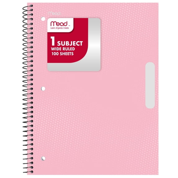 Pastel Pink Wide Ruled Spiral Notebook for Back to School - Walmart.com ...