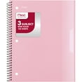 thumbnail image 1 of Mead 3 Subject Wide Ruled Notebook, 8" x 10.5", Pastel Pink, Poly, Spiral, 120 Sheets, 1 of 8