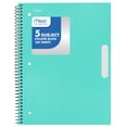 thumbnail image 1 of Mead 5 Subject College Ruled Notebook, 8.5" x 11", Pastel Green, Poly, Spiral, 160 Sheets, 1 of 7